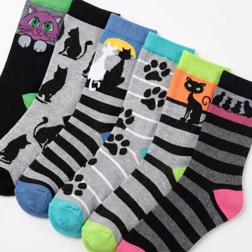 Image of Tipi Toe Women's 6-Pack Funky Crew Socks | Colorful Fun Patterned Novelty Dress Socks, Sizes 9-13