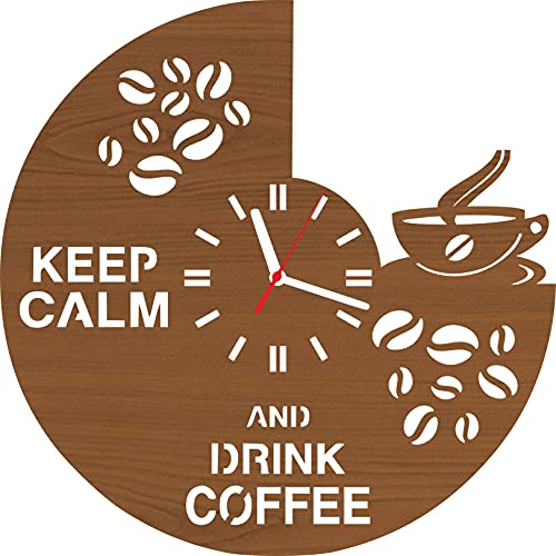 Handmade Wooden Wall Clock Kitchen Gifts Coffee Theme Home Decor Christmas For Women Mom Her Housewarming Present Decorations #TOP29