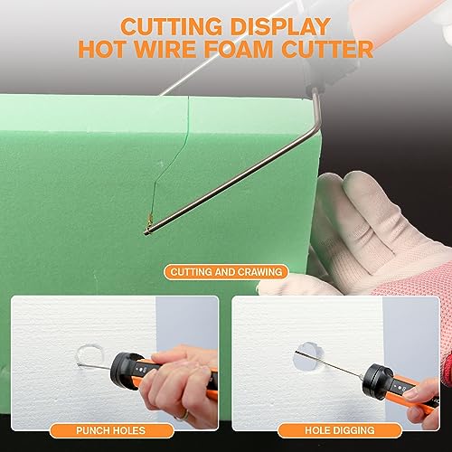 4 in 1 Hot Wire Electric Foam Cutter Kit, Styrofoam Cutting Tool 15W/ 6V with Case, Heated Foam Carving Knife Kit (Toolbox Orange)
