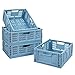 Lot de 4 caisses de rangement pliables en plastique solide - Panier de rangement pliable en plastique pour cuisine, chambre à coucher, bureau (34 x 26 x 13 cm)