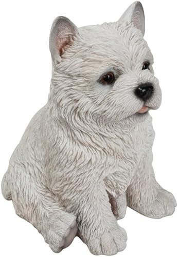 Miniatura 6 de Hi-Line Gift Ltd Estatua de cachorro Terrier, color blanco