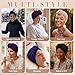 SATINIOR 4 Pieces Head Wraps for Black Women African Turbans Pre Tied Turban Chemo Headwear Cancer Head Wrap Hair Loss Cap(Purple, Black, Navy, Camel)