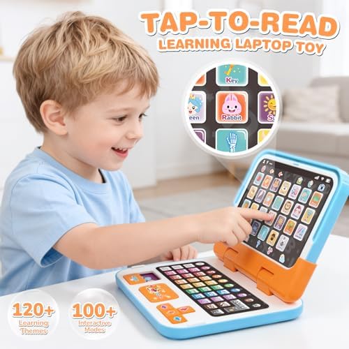 Dreamon Kids Laptop Toy Laptop Computer for Toddler Children Detachable Kids Tablet with Alphabet Music Lights Sounds Educational Montessori Toys for 12M+ 1 2 3 Years Old — view 7