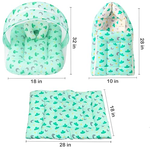Image of Infantbond by fareto All Season use Baby Essentials Combo | Baby Products | Baby Gift Set | Baby Combo Set for new Born (0-6months)(Pack of 41)(Cloud Green)