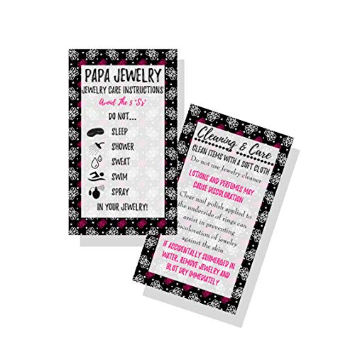 Tarjetas de limpieza y cuidado de joyas Bling Queen en paquete de 250 unidades con diseño rosa