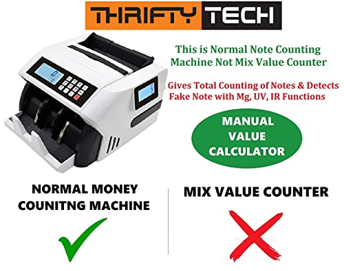 Image of Updated Super Heavy Duty Note-Currency-Cash-Money-Counting Machine with Fake Note Detection for All Old /New Notes.! 1 Year Warranty (INX 2080)