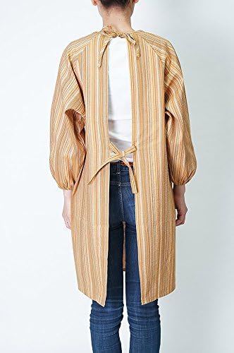 [作務衣と和専門店　職人の技ひめか] 割烹着 しじら織りロング割烹着 かっぽう着/エプロン 1242 日本製