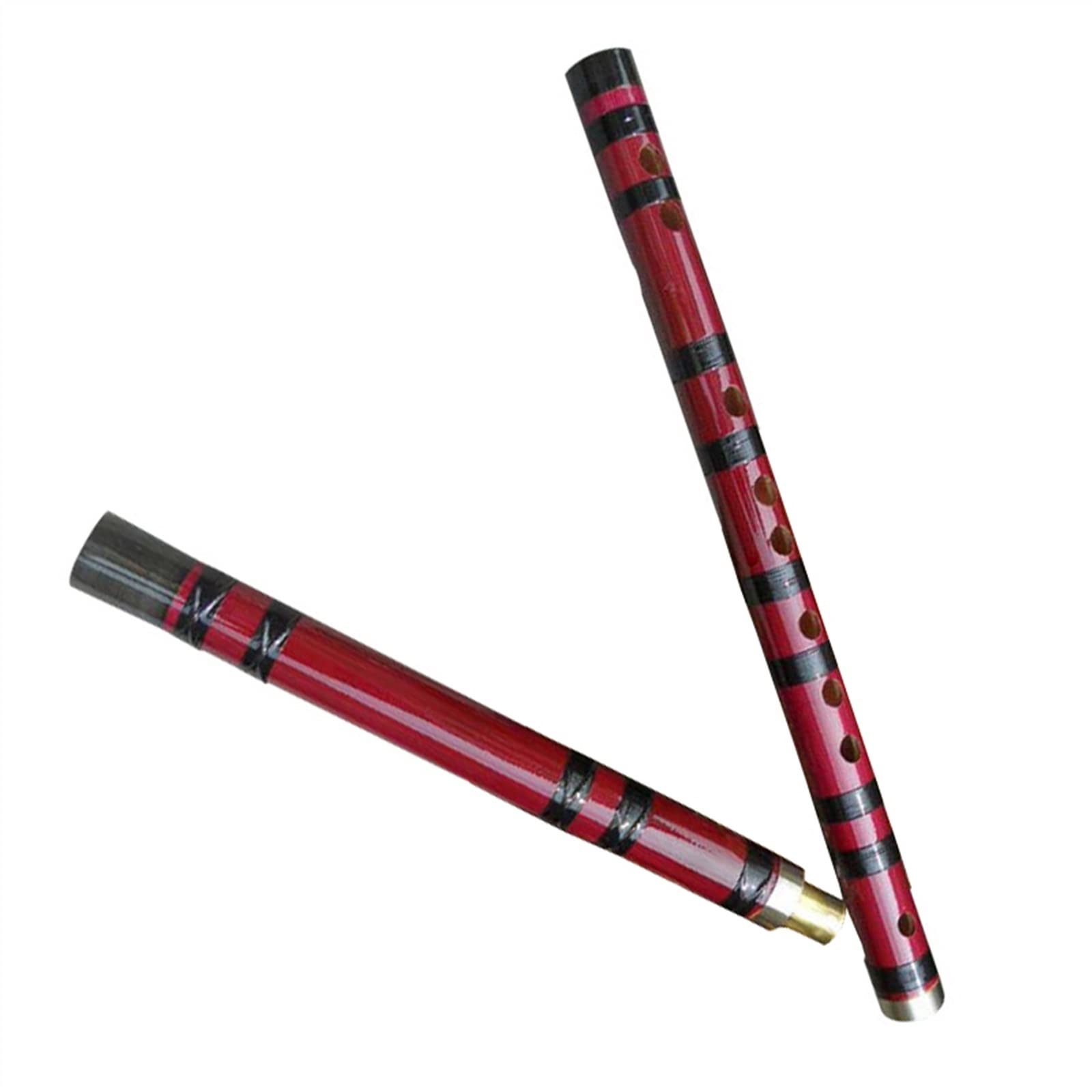 TSTS Flûte en Bambou À 2 Sections en Cuivre Blanc À Prise Unique Rouge Dizi Instrument À Vent Débutant Flûte Liée Professionnelle Flûte de Bambou (Color : E)