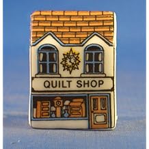 Porcelain China Collectable Thimble - Miniature House Shape - Quilt Shop