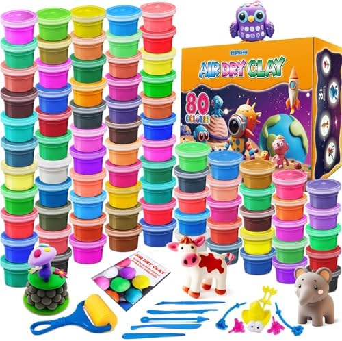 ESSENSON Air Dry Clay - 80 Colors Modeling Magic Clay, Best Gift ...