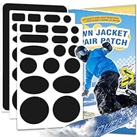 Daunenjacke flicken Reparaturset Schwarz, 35 Stück 25x15cm Flicken Daunenjacke Selbstklebend Stoff, Nylon Selbstklebender Wasserdichte Reparatur Patch für Zelten, Skianzüge, Jacken, Schlafsäcke