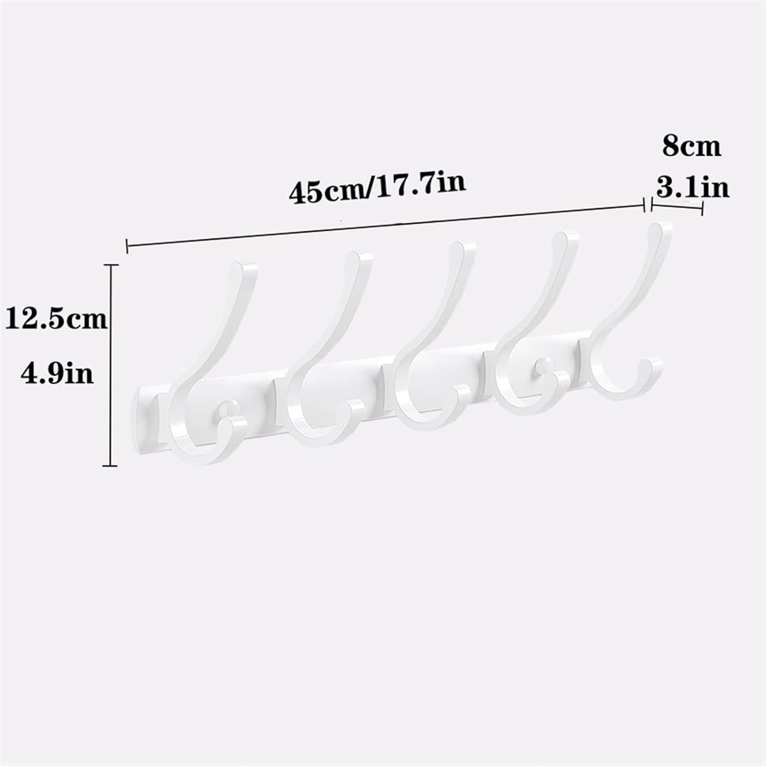 Wall-Mounted Coat Rack Coat Rack Wall Mount, Heavy Duty, Wall Hook, Metal Coat Hook Rails, for Coats, Hats, Towels, Purses, Robes, Bathroom Entryway Coat Rack Hooks