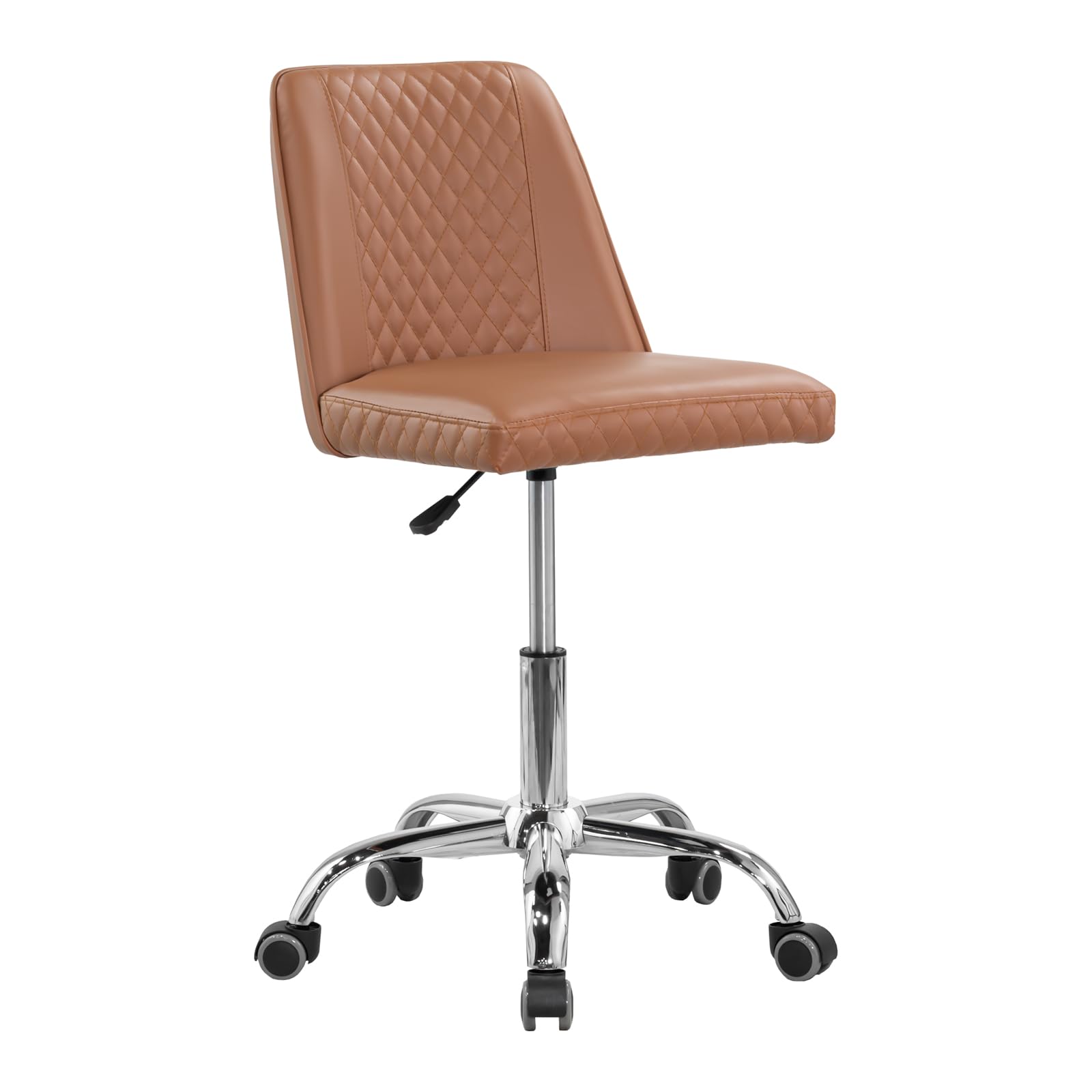 MAYAKOBA Estelle Office Desk Chair Armless, 18"-24" Adjustable Height for Home Office, Conference Room, Bar, Waiting Area, Cappuccino Diamond