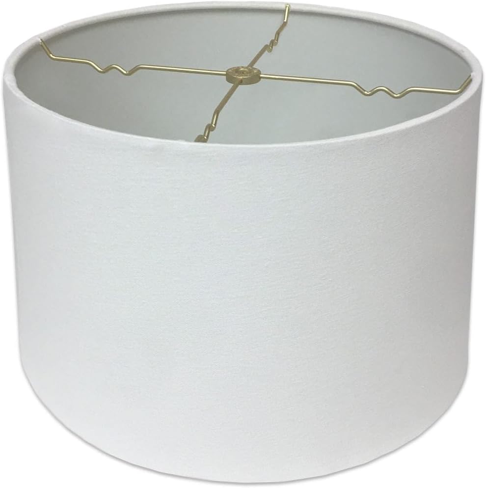 Royal Designs, Inc. HB-610-16LNWH Shallow Drum Hardback Lamp Shade, 15 x 16 x 10, Linen White