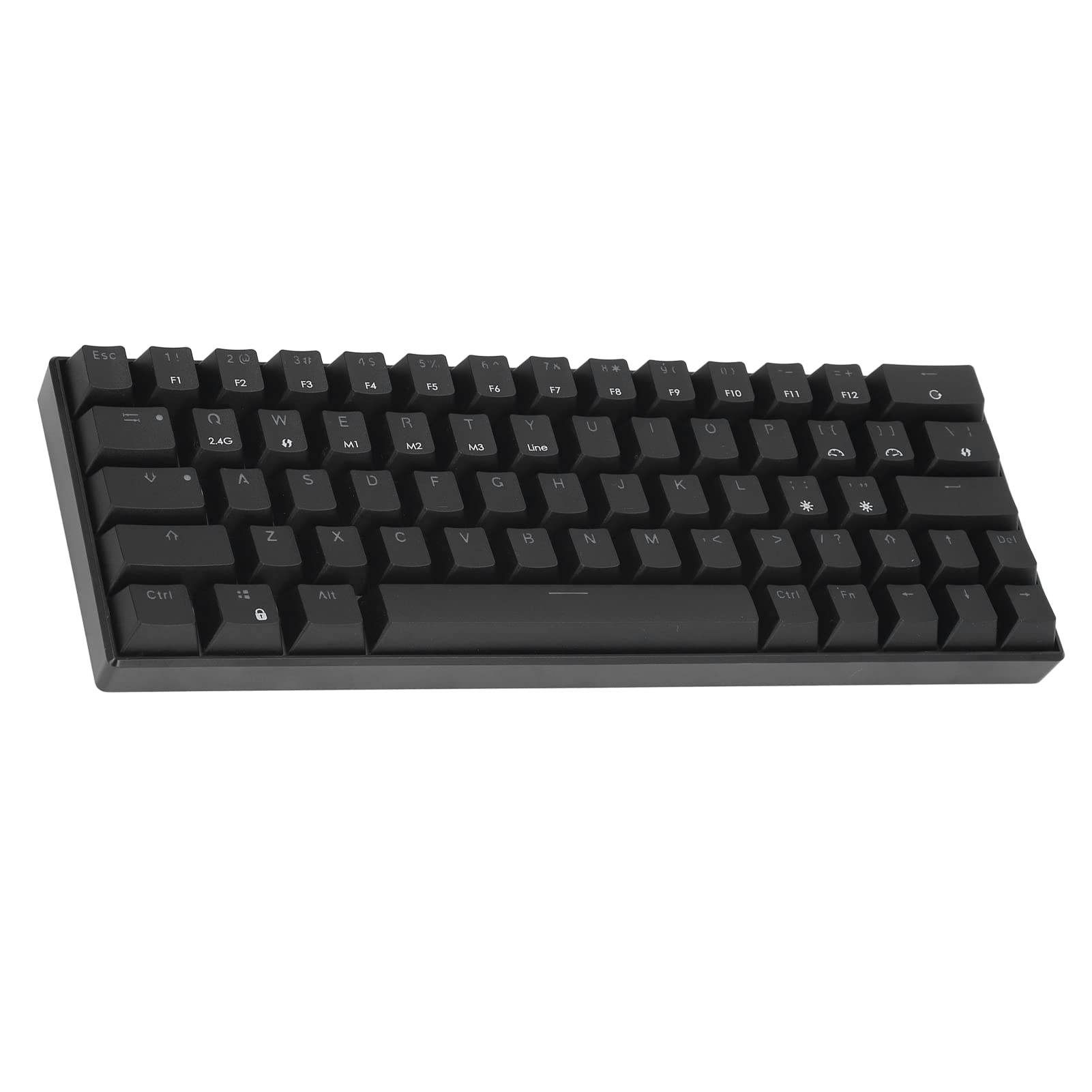 Septpenta Clavier Mécanique, Prend en Charge Le sans Fil 2.4G, BT 3.0 5.0, Connexion Filaire de Type C en Trois Modes, Design Ergonomique, Clavier 64 Touches pour Game Office(Arbre Noir)