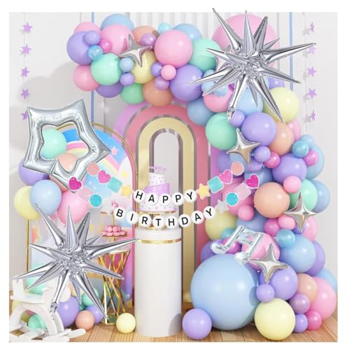 Boho Butterfly Balloon Arch Garland Kit, Pastel Metallic Purple, ...