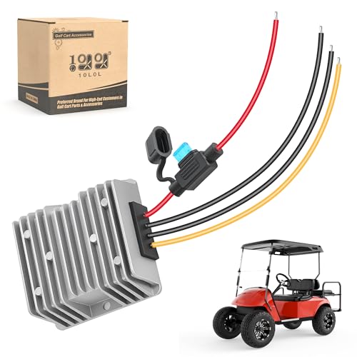 Image of 10L0L 20A 240W DC-DC 36V 48V 72V to 12V Golf Cart Step Down Converter, Voltage Regulator Reducer with Fuse Universal for Club Car EZGO Yamaha, IP68 Waterproof Transformer
