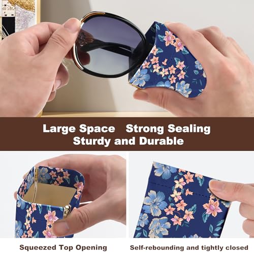 Image of Anikathy 2Pcs Sunglass Eyeglass Glasses Case Soft PU Leather with Cleaning Cloth Portable Glasses Pouch Bag for Men Women
