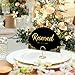 12 Pieces Elegant Reserved Signs For Wedding - Reserved Table Signs, Reserved Seating Signs, Double sided gold foil reserved card with bracket -Perfect for Wedding Events (Half circle black)