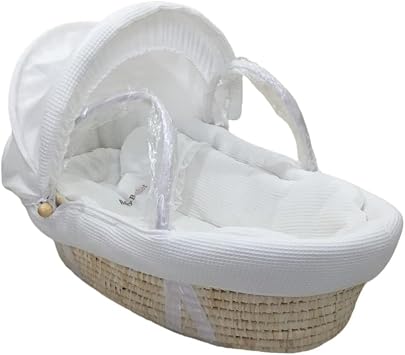 Baby Cofan Baby Basket, Cradle, with Futon, Bearings 55.1 lbs 25 kg, Wooden Koohan Stand, Includes Mosquito Net, Natural, Baby Discharge Off White, Standard