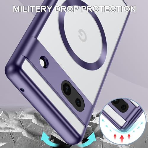 Coque Google Pixel 7a compatible MagSafe antichoc violette fine - 3