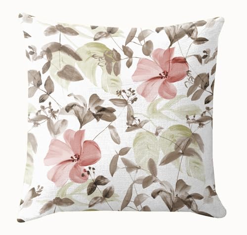Image of Casableu Cobano Decorative Throw Cushion Cover, 16 x 16 Inch, Floral Pattern, Floral Pillow Covers, 40.64 x 40.64 cm, Set of 2
