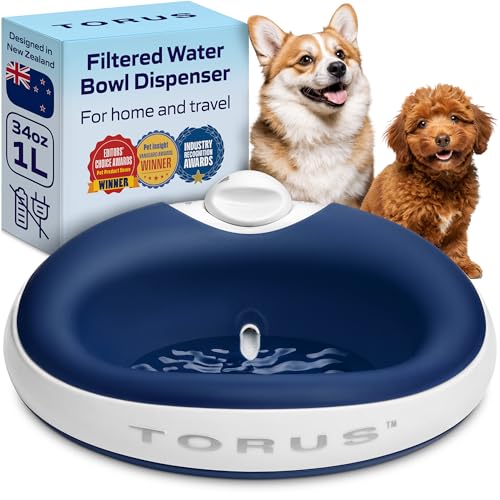 TORUS PET Filtered Portable Dog Water Dispenser...