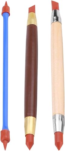 Miniatura 6 de 3 unids/set de herramientas de moldeo de arcilla de silicona cabeza de polímero de cerámica arcilla esculpir modelado pluma eliminación de rastros