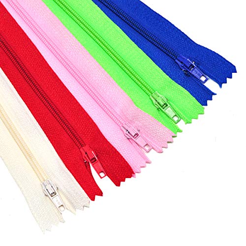 Image of Mandala Crafts 100 PCs Mixed Closed-End 8 Inch Nylon Zippers for Sewing