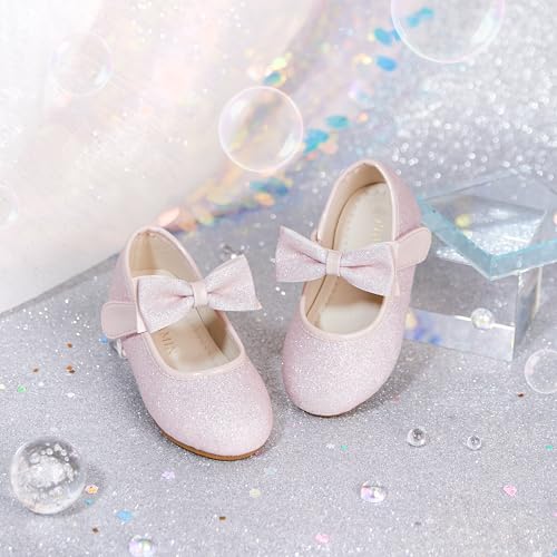 Image of PHIRAMIN Toddler Flower Girl Dress Shoes - Little Girl Mary Janes Flats Wedding