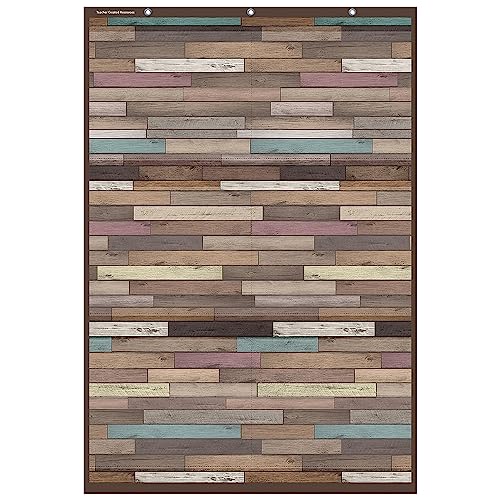 Tableau à 6 poches en bois recyclé 66 x 96,5 cm pour organiser votre bureau avec élégance