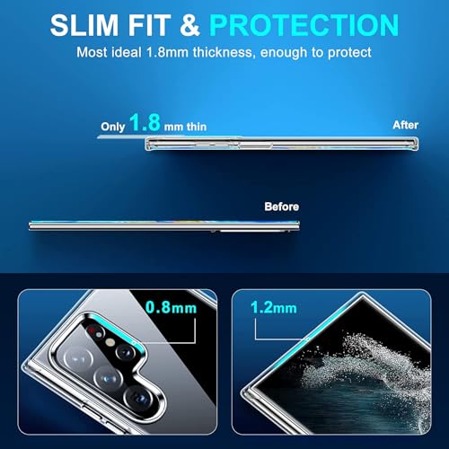Image of NISHTECH for Samsung Galaxy S22 Ultra 5G Premium Transparent Hybrid Soft Slim Dust Proof Back Case Cover Silicone with Camera Protection