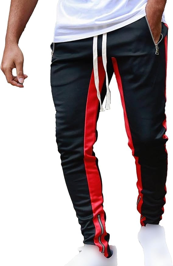 Maiyifu-GJ Mens Casual Drawstring Sweatpants with Zipper Pockets Athletic Workout Running Jogger Pants Elastic Waist Trousers3
