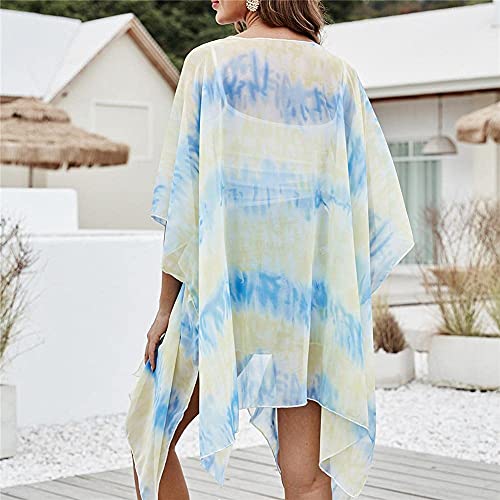 Pkfinrd Vestido de praia plus size longo maxi vestido feminino saída de praia túnica pareo roupão ro