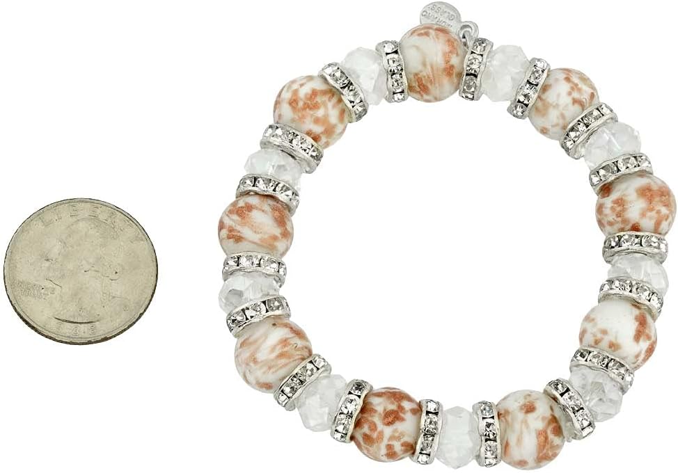 Glass Of Venice Murano Glass Symphony Stretch Bracelet - White