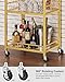 TUTOTAK Bar Cart, Home Bar Serving Cart with 3-Tier Mirrored Shelf, Wine Cart, Mobile Kitchen Shelf, Gold BC01BB034