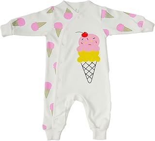 سالوبيت بكباسين قطن مطبوع بأكمام طويلة، متعددة الألوان، للبنات بعمر 3-6 أشهر من جوكي ام ام