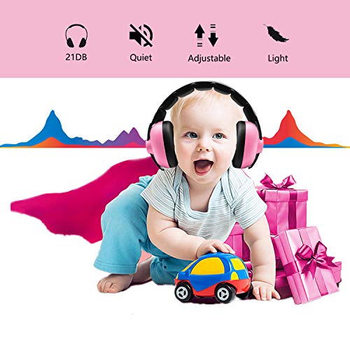 Baby Noise Cancelling Headphones，Baby Ear Protection Ear-Muffs For Newborns Infants And Toddlers, Baby Headphones Noise Reduction For Sleeping Airplanes Fireworks (Pink) #TOP1