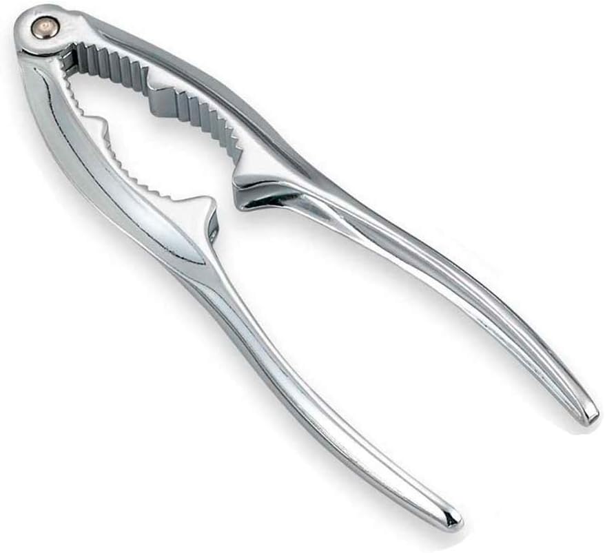 6-inch Lobster Cracker, Nut and Seafood Cracker, Zinc Plated with Chrome Alloy, Professional Crab Cracker by Tezzorio