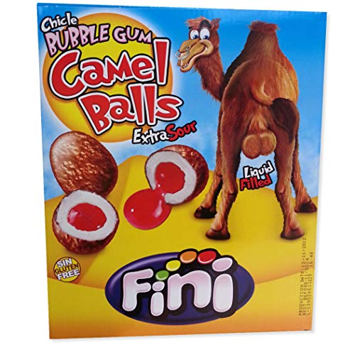 Fini Chicle Bubble Gum Camel Balls Extra Sour Liquid Filled Box 200.