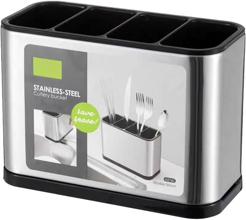 Spoon Fork Chopstick Kitchenware Organizer Wide Application Easy to Install and Disassemble Stainless Steel Knife Stand