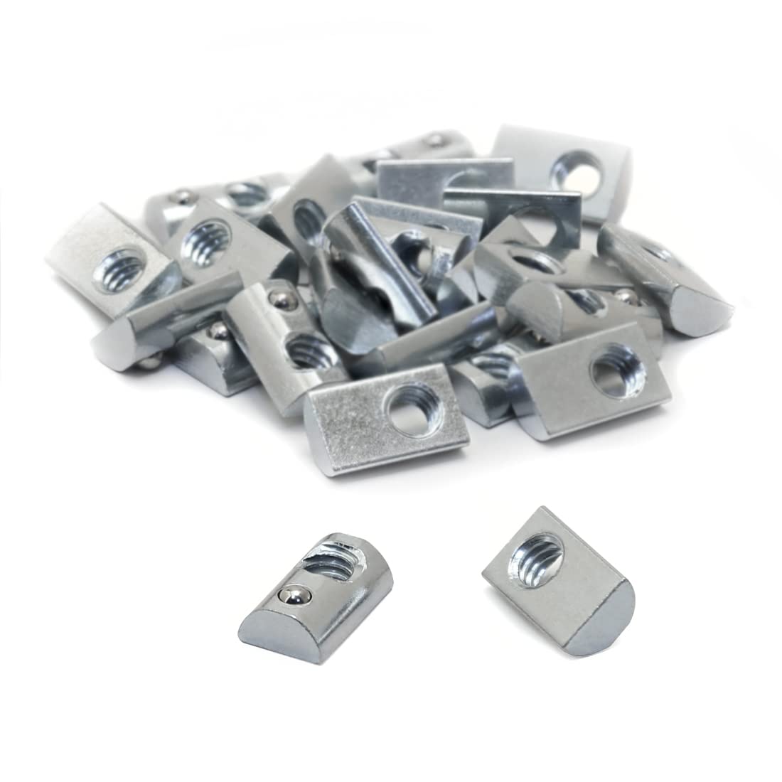 8020, 3923, 10 Series 1/4-20 Steel Roll in T-Nut with Ball Spring - T Slot Accessories for Aluminum Extrusion - 80/20 Hardware Nuts (25)