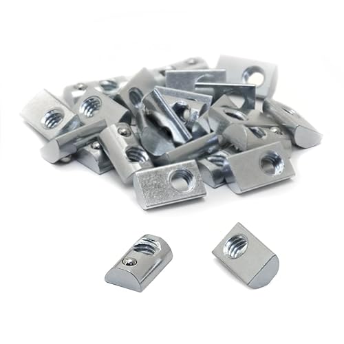 8020, 3923, Serie 10 14-20 Rollo de acero en tuerca en T con resorte esférico - Accesorios de ranura en T para extrusión de aluminio - Tuercas de