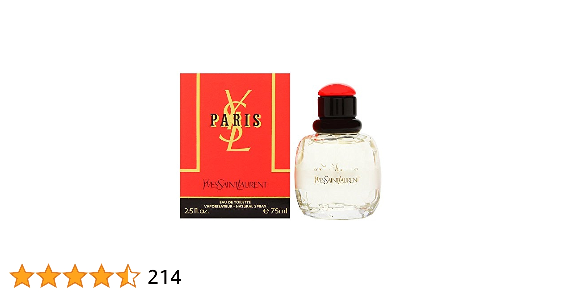 イブサンローラン　YSL PARIS Eau de Toilette 75ml Amazon.com: Yves Saint Laurent Paris Eau de Toilette Spray