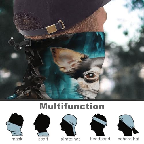 Balaclava Gem Cave Chihuahua para Hombres y Mujeres, Mascarilla Facial Transpirable y Refrescante con Protección Solar UPF 50+ UV, Bandana para Ciclismo, Correr, Senderismo, Motocicleta, Esquí, Pesca miniatura 5