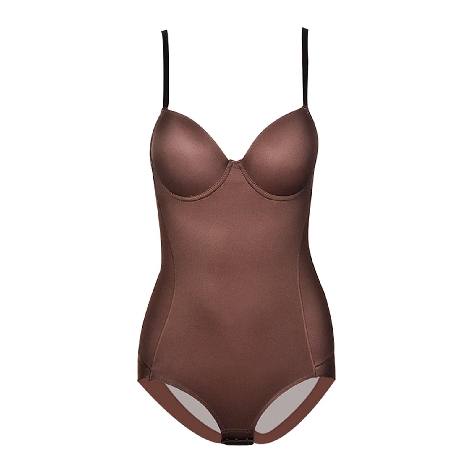 HYFEUOKF Women'S Shapewear Slimming Underwear Bodysuits Shapewear Women Body Shapewear Push Up Underwire Waist Trainer For Women(Brown,M)