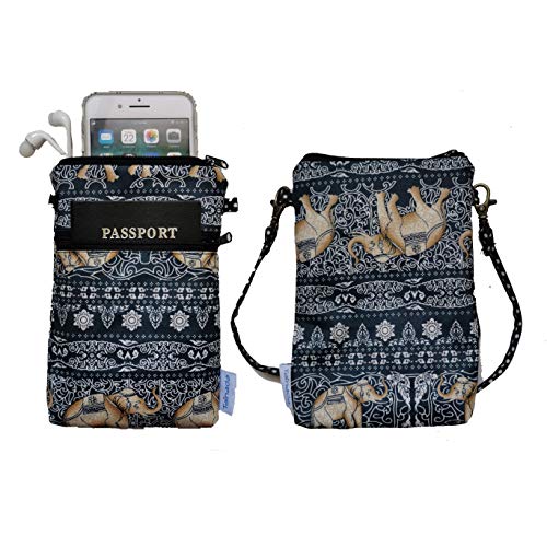 Image of Cross Body Phone Pouch for Women, Tainada Universal Crossbody Travel Dual Zippered Wallet Purse Bag with Detachable Strap for iPhone Xs Max, XR, Samsung S10+, S9+ Note 9