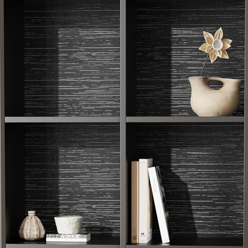 VaryFloral Carta da parati ruvida 30 x 300 cm, colore grigio scuro, autoadesiva, carta da parati adesiva, effetto lino, retro adesivo, rotolo di plastica, tinta unita, grigio, carta da parati