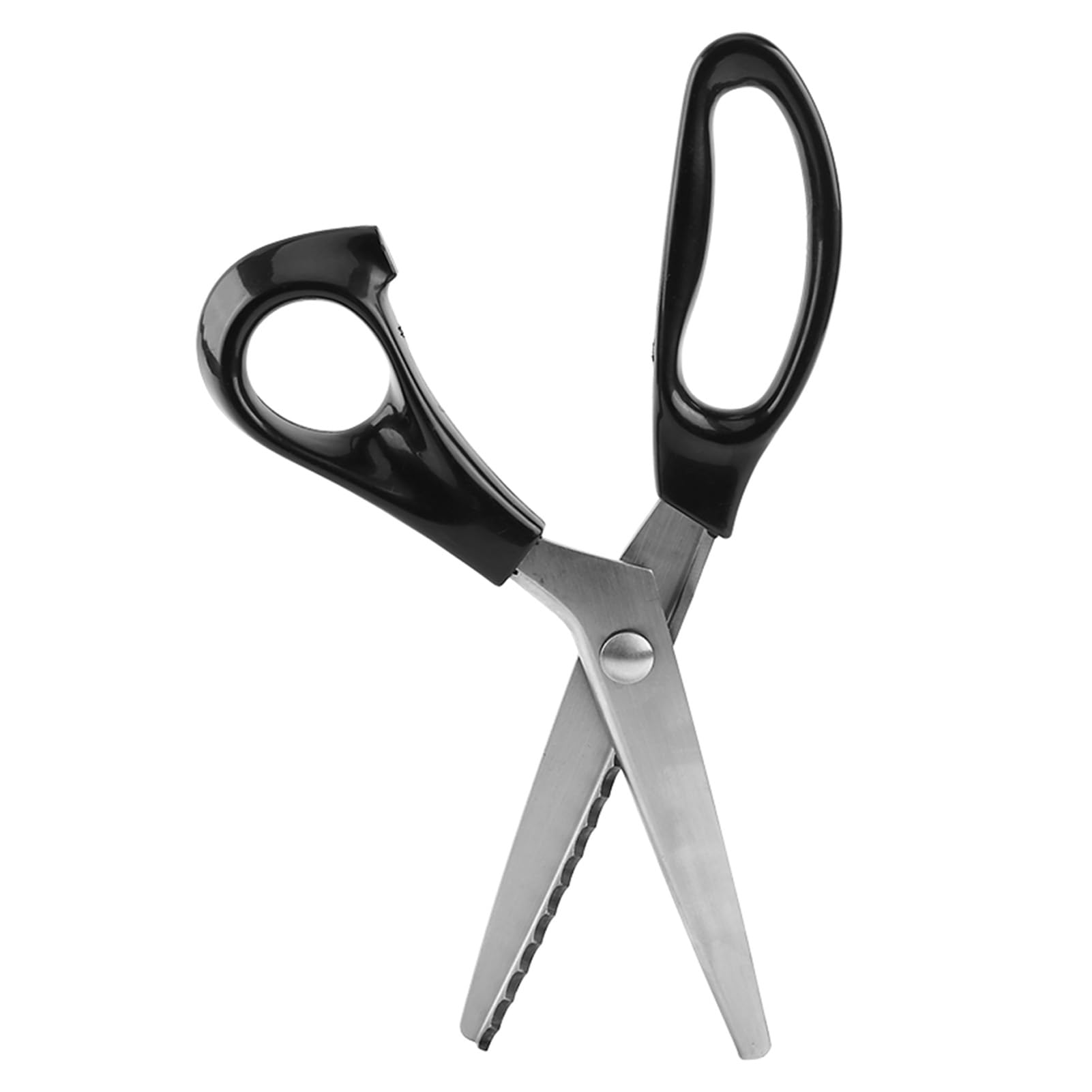 Ejoyous Tijeras de Zigzag 23 Cm Acero Inoxidable, Bordes Redondos y (7mm) | Tijeras para Corte de Tela, Costura y Cuero, con Bordes Redondos o Triangulares, Espaciado de 3, 5 y 7 Mm, Unión con