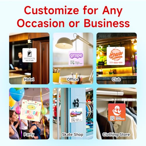 Image of Bulk Custom Car Air Fresheners with Logo or QR Code | Personalized Branded Gifts; 10-1000 Pcs Bulk Orders; Double-Sided Print; Scent Choice Available; Square Shape